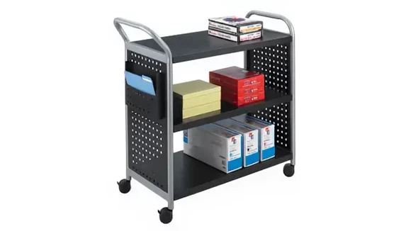 Utility Cart 31in W x 18in D x 38in H with Side Pocket For Active Files