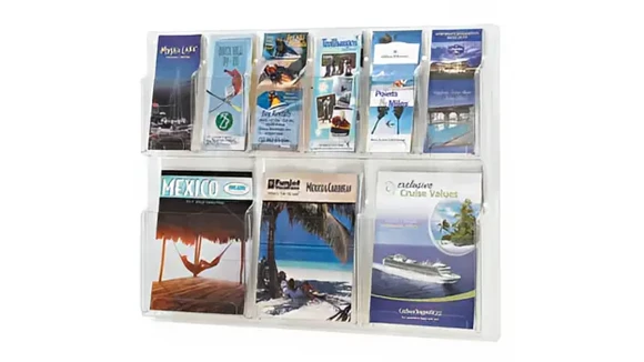 Literature Organizer 30in W x 2in D x 23in H with Wall Mountable