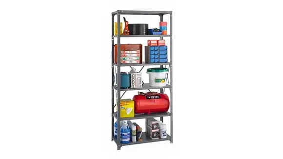 Industrial Steel Shelving 36in W x 18in D x 85in H with Total of 6 Shelves