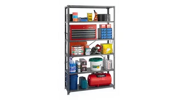 Industrial Steel Shelving 48in W x 18in D x 85in H with Total of 6 Shelves