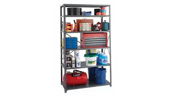 Industrial Steel Shelving 48in W x 24in D x 85in H with Total of 6 Shelves
