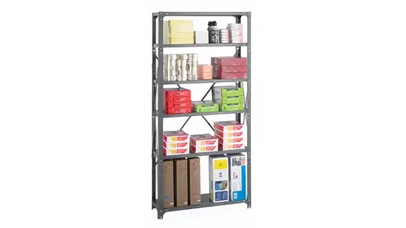 Shelving Unit 36in W x 12in D x 75in H with Total of 6 Shelves
