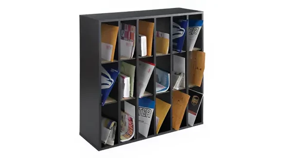 Wood 18-Compartment Mail Sorter