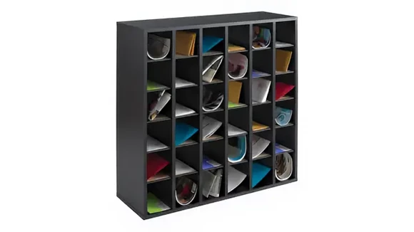 Wood 36 Compartment Mail Sorter