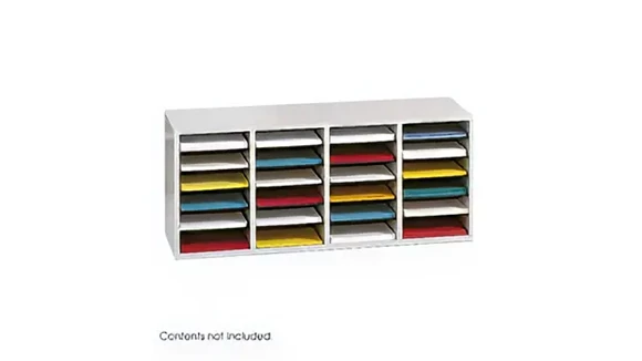 Wood 24 Compartment Literature Organizer