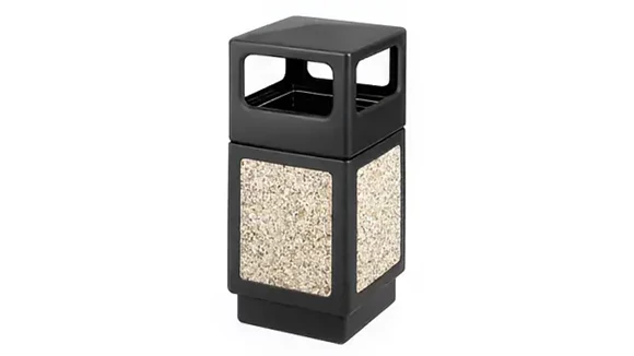 Trash Can 18in W x 18in D x 39in H with Molded