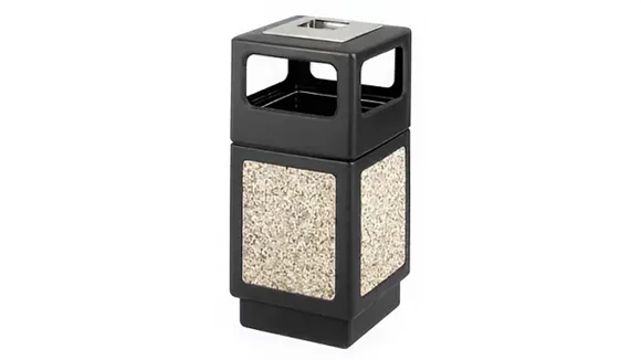 Trash Can 18in W x 18in D x 39in H with Molded