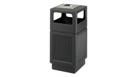 Trash Can 18in W x 18in D x 39in H with Fluted Panel Design