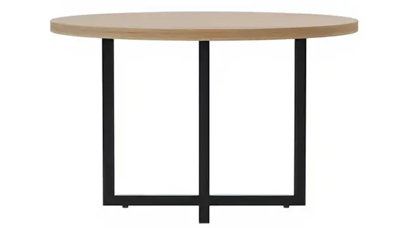 Conference Table 42in Round with Metal Base and Laminate Top