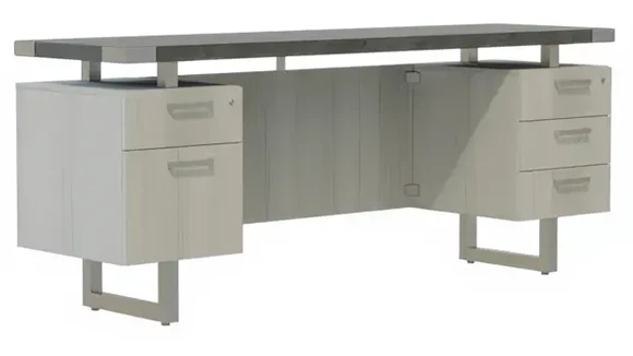 Credenza 72in W x 20in D x 30in H with 2 Pedestals
