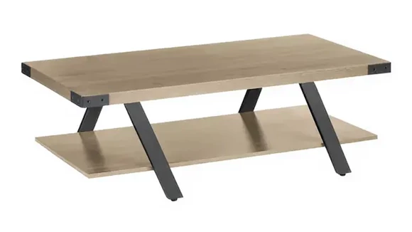 Coffee Table 48in W x 24in D with Slanted Metal Legs