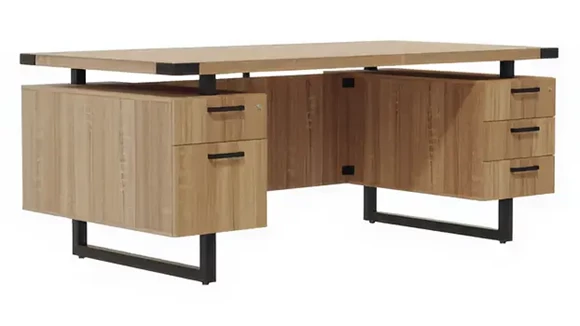 Desk 72in W x 36in D with 2 Pedestals