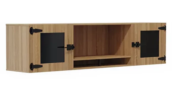 Desk Hutch 72in W x 15in D x 18in H with Glass Doors