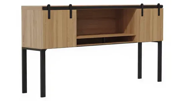 72” Hutch with Sliding Wood Doors