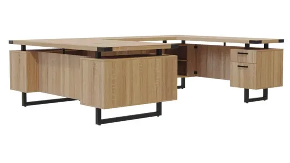 U-Desk 72in W x 98in D with 2 Pedestals