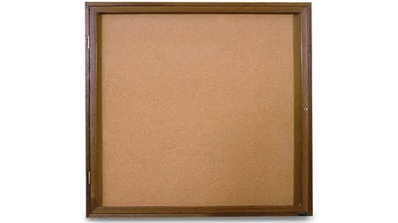 42in x 32in Oak in Door Enclosed Corkboard