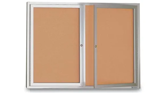 Bulletin Board 48in W x 2in D x 36in H with Display Important Messages Indoors