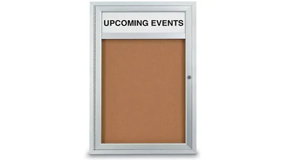Bulletin Board 24in W x 2in D x 36in H with Shatter Resistant Acrylic Window