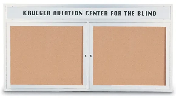 Bulletin Board 60in W x 2in D x 36in H with Shatter Resistant Acrylic Windows