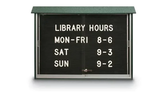 Message Center 52in W x 6in D x 40in H with Maintenance Free Material