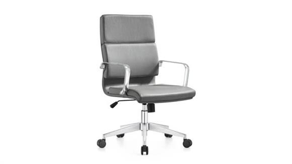 Mid Back Leather Swivel Chair