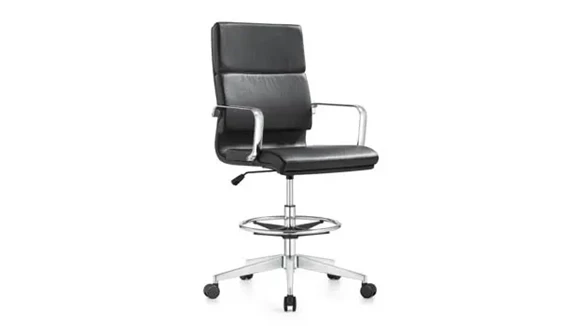 Mid-Back High-Back Drafting Stool with 300 lb Capacity