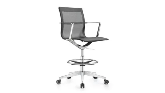 Mid-Back High-Back Drafting Stool with 300 lb Capacity