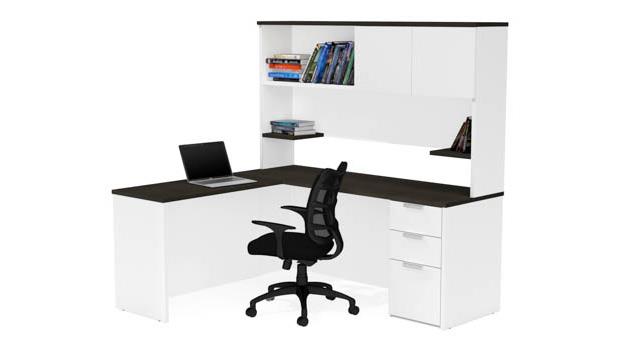 L-Shaped Desk With Hutch Bestar Office Furniture Qja121