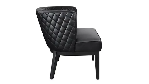 Quilted Black Vinyl Side View