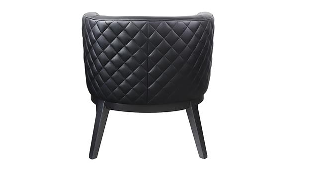 Quilted Black Vinyl Back View