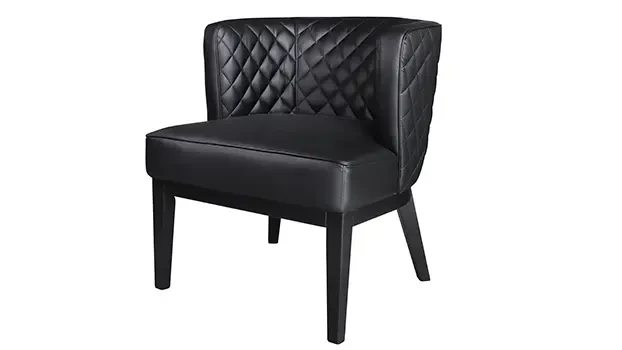 Quilted Black Vinyl Angle View