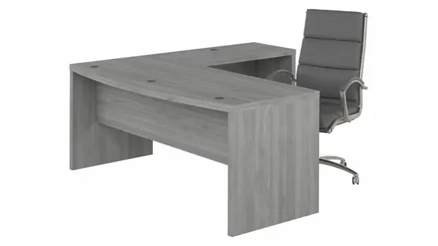 Modern Gray Laminate / Dark Gray Leather