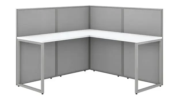 Pure White Laminate / Gray Fabric Panels