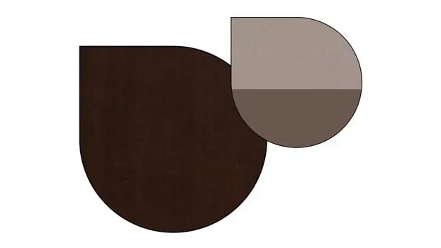 Mocha Cherry Laminate / 2 Tone Gray Fabric Panels