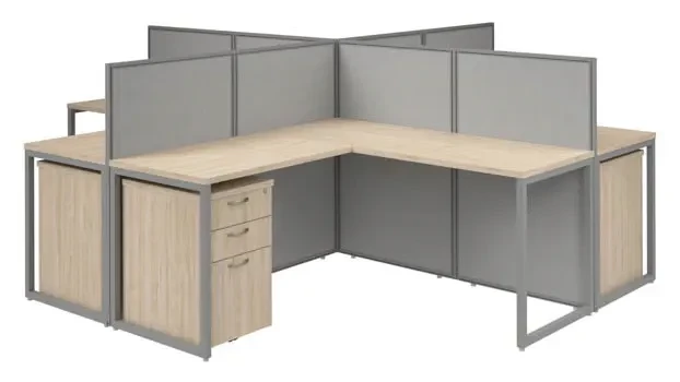 Natural Elm / Gray Fabric Panels