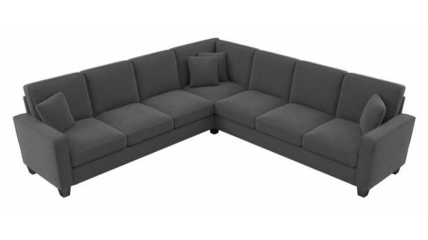 Charcoal Gray Herringbone Fabric