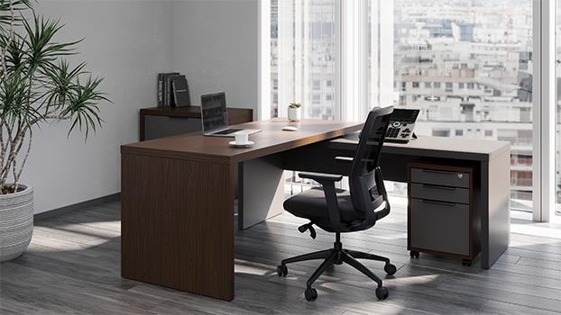 Walnut / Charcoal shown with mobile ped