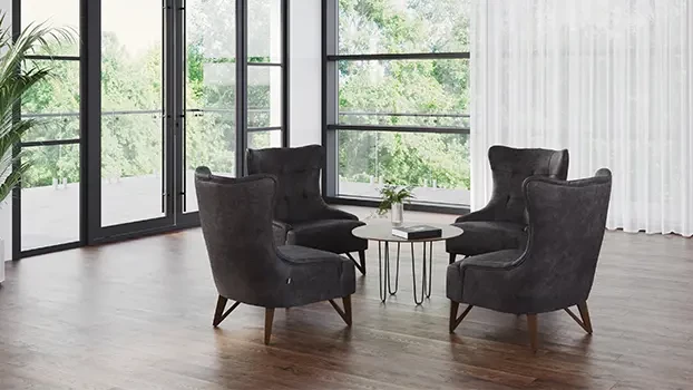 Charcoal Chairs in Room