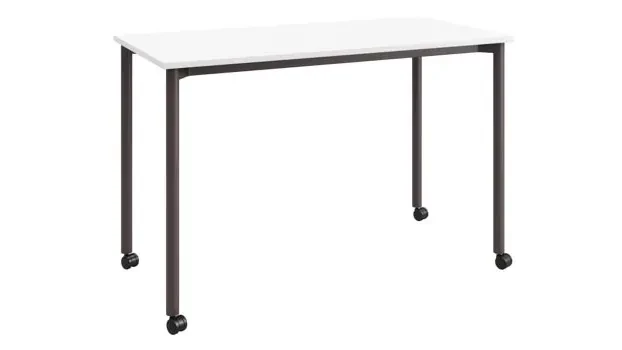 Designer White Top / Black Coffee Frame / Casters