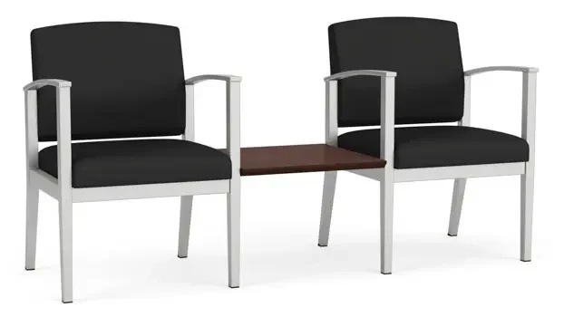 Dillon Black / Silver Frame / Cocoa Walnut Tabletop