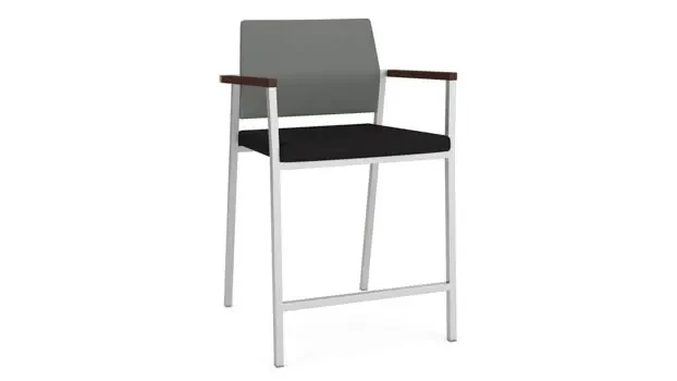 Asteroid Open House Fabric / Black Open House Fabric / Silver Finish / Riftwood Walnut Armcap