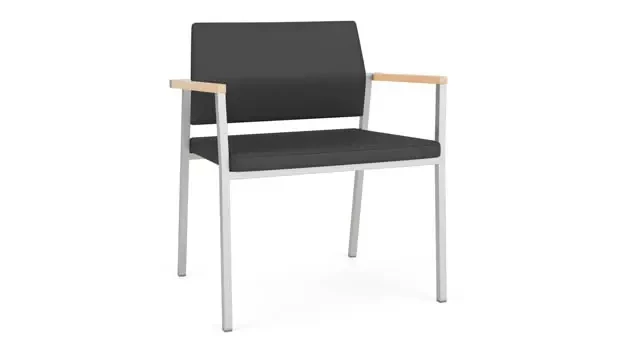 Graphite Dillon Polyurethane / Silver Finish / Natural Maple Armcaps