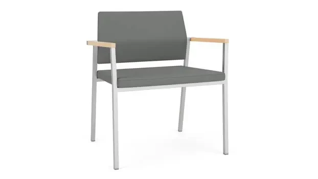 Asteroid Open House Fabric / Silver Finish / Natural Maple Armcaps