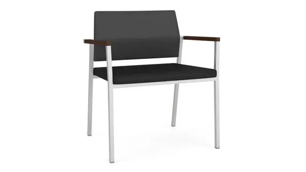 Graphite Dillon Polyurethane / Black Dillon Polyurethane / Silver Finish / Riftwood Walnut Armcap