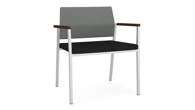 Asteroid Open House Fabric / Black Open House Fabric / Silver Finish / Riftwood Walnut Armcap