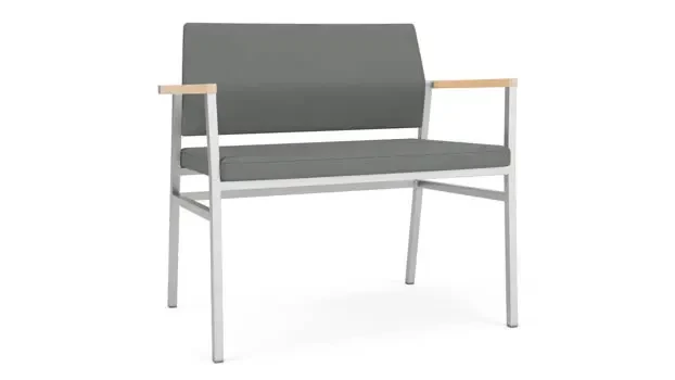 Asteroid Open House Fabric / Silver Finish / Natural Maple Armcaps