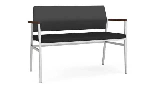 Graphite Dillon Polyurethane / Black Dillon Polyurethane / Silver Finish / Riftwood Walnut Arm Cap