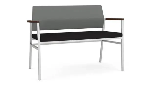 Asteroid Open House Fabric / Black Open House Fabric / Silver Finish / Riftwood Walnut Arm Cap