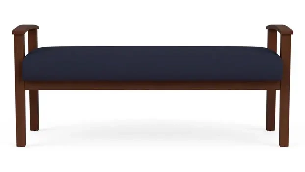 Navy Open House Fabric / Walnut