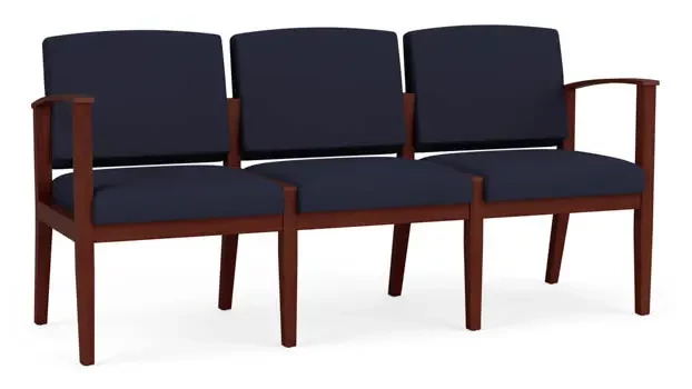 Navy Open House Fabric / Mahogany